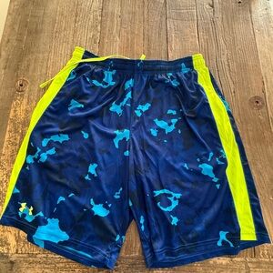 Under Armour Men's Athletic Shorts in Blue and Neon Yellow